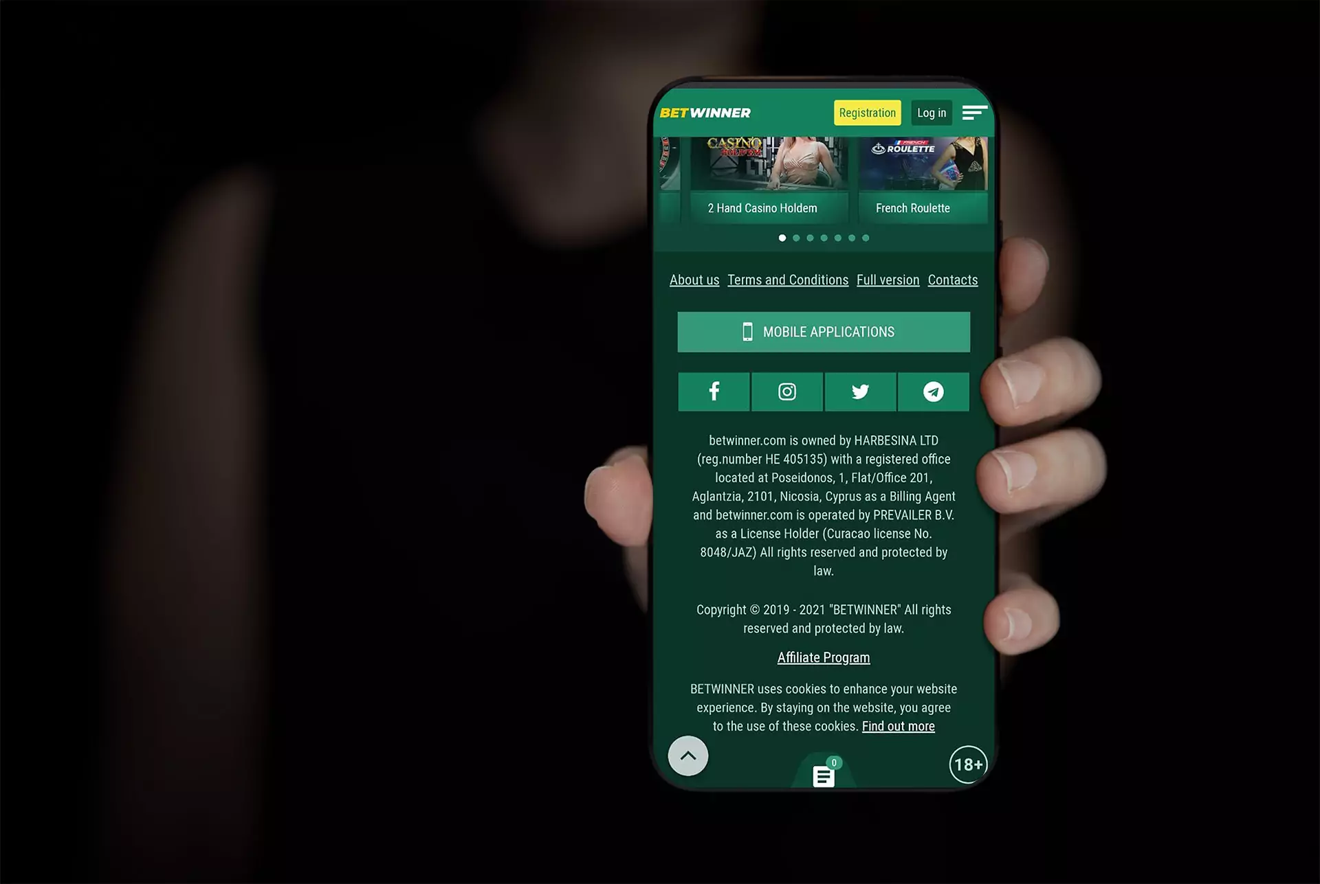 After you click this button, you will go to another page where you need to select download Betwinner app for Android.