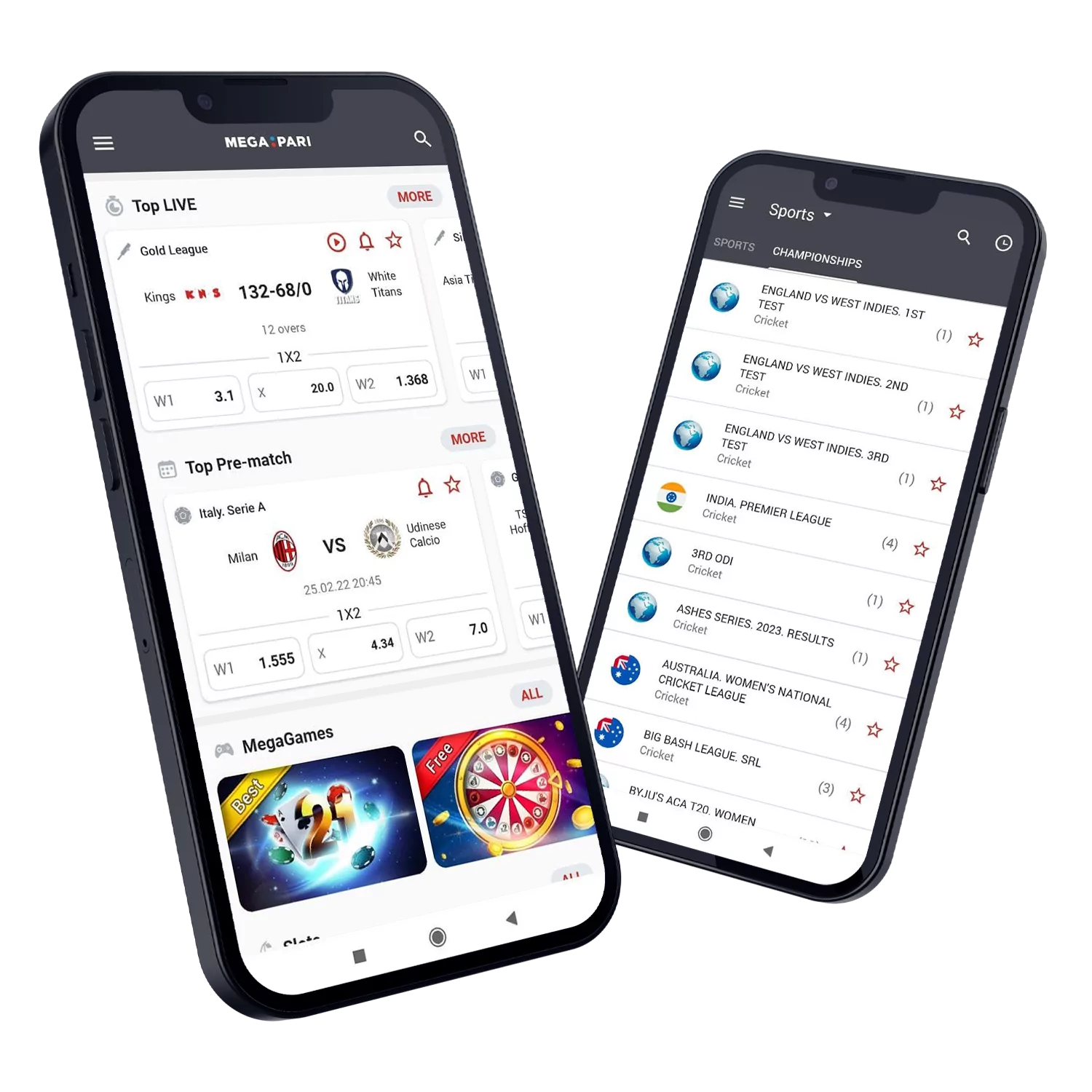 The Megapari app can be downloaded for free for cricket betting.