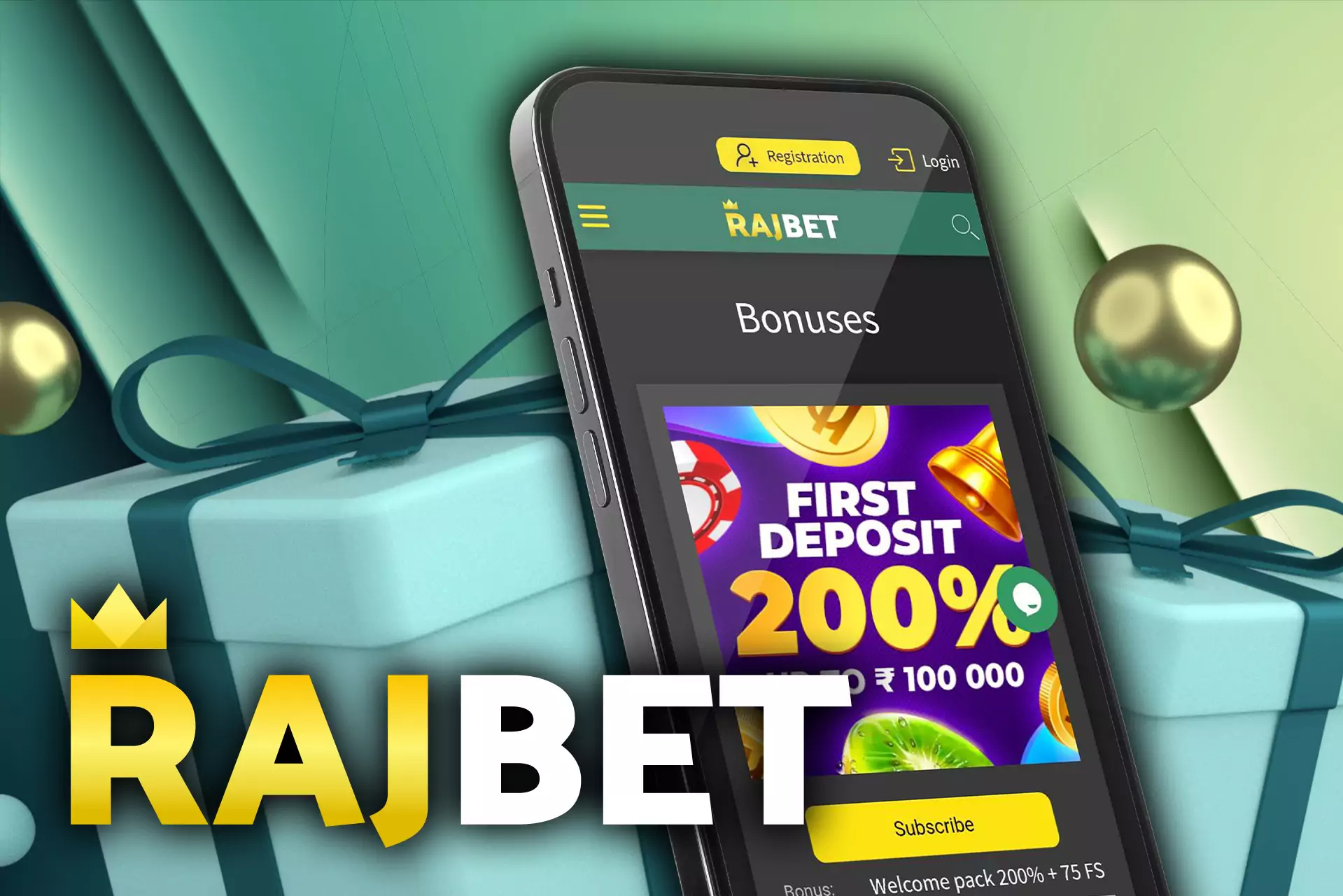 Rajbet app users get a welcome bonus.