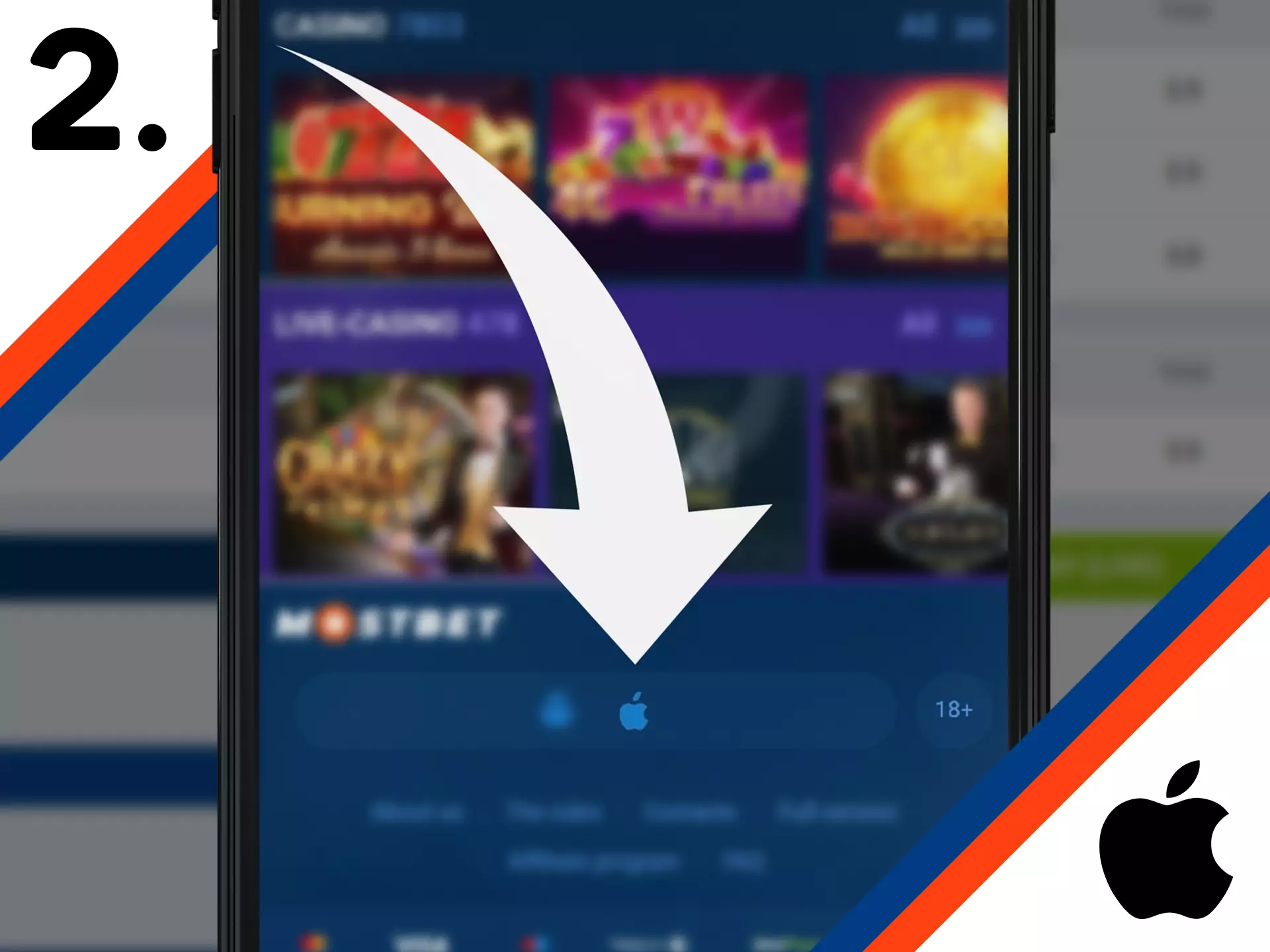 Choose the apple logo for enter the downloading screen.