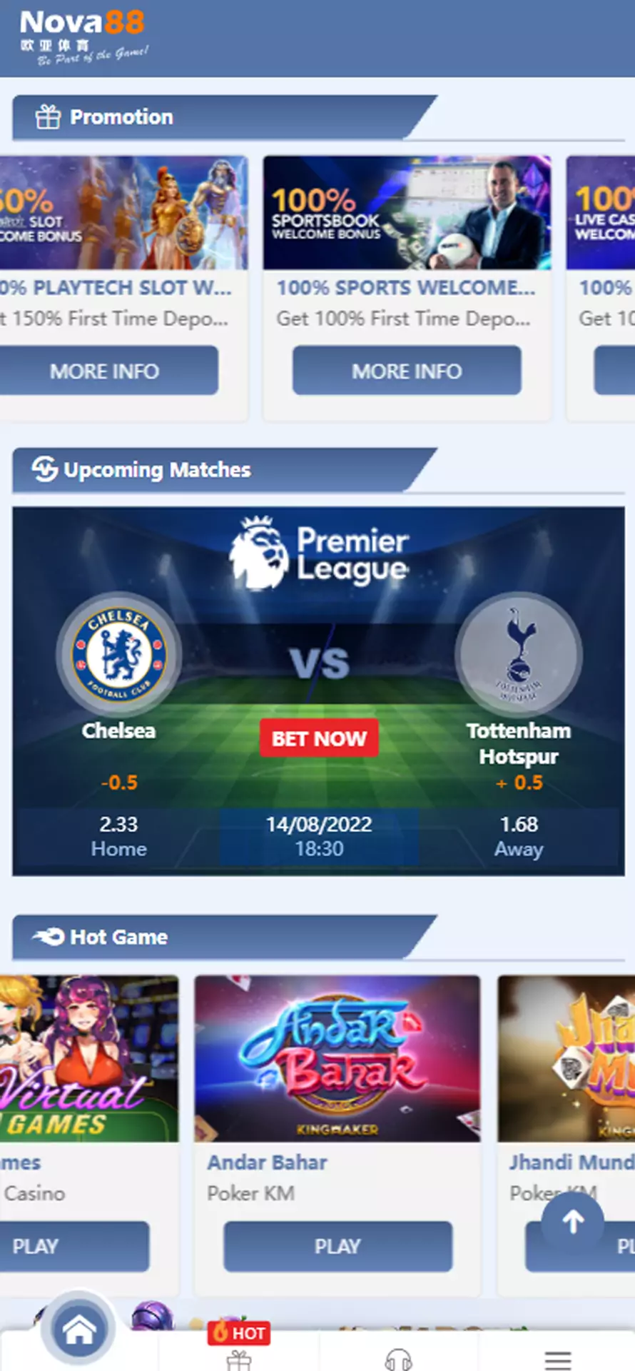 Check for your favourite slot.