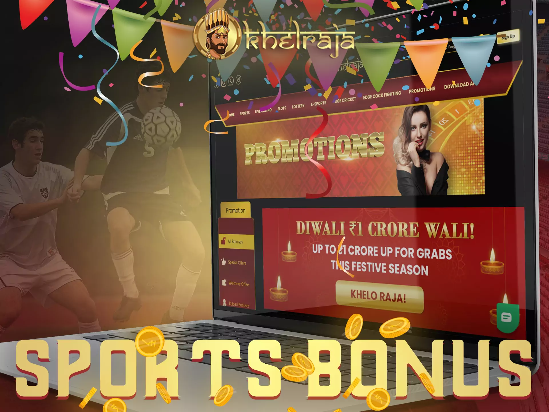 Register on the Khelraja site and use the welcome offer on sports betting.