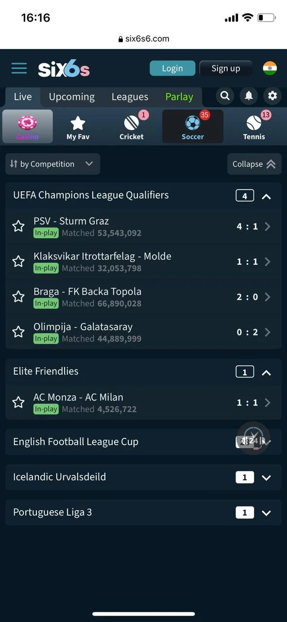 Go to the Six6s website.