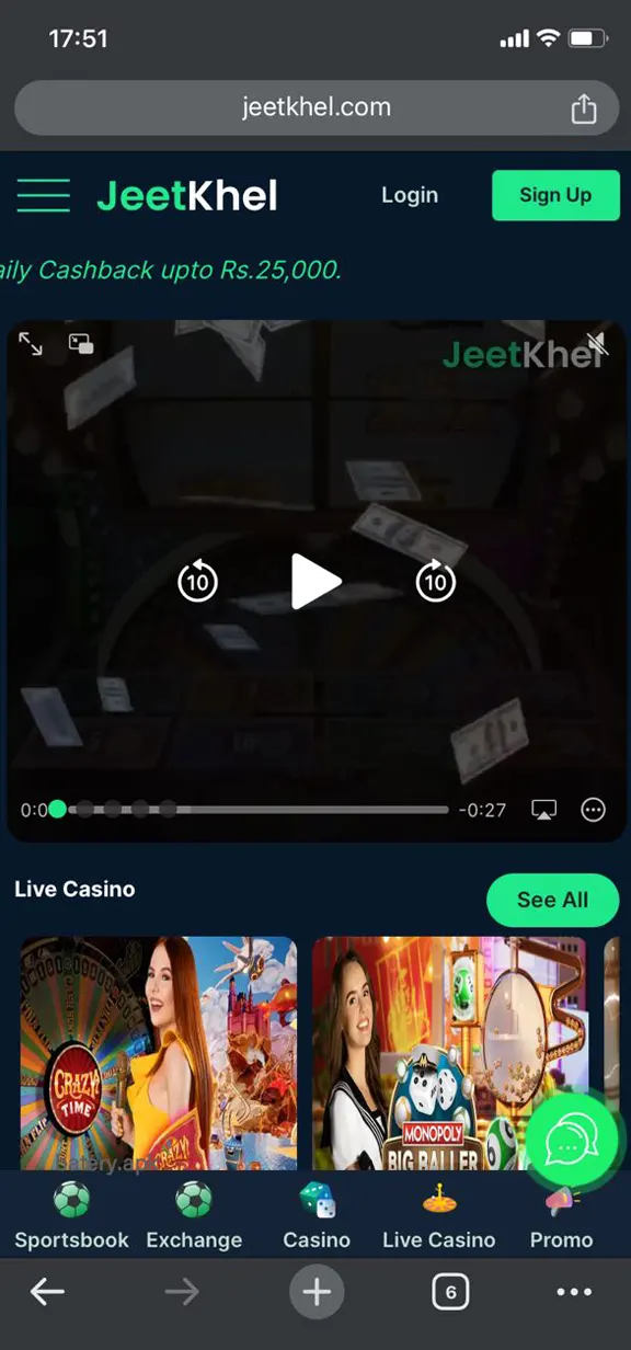 Start the process of installing the Jeetkhel app on your Android device.