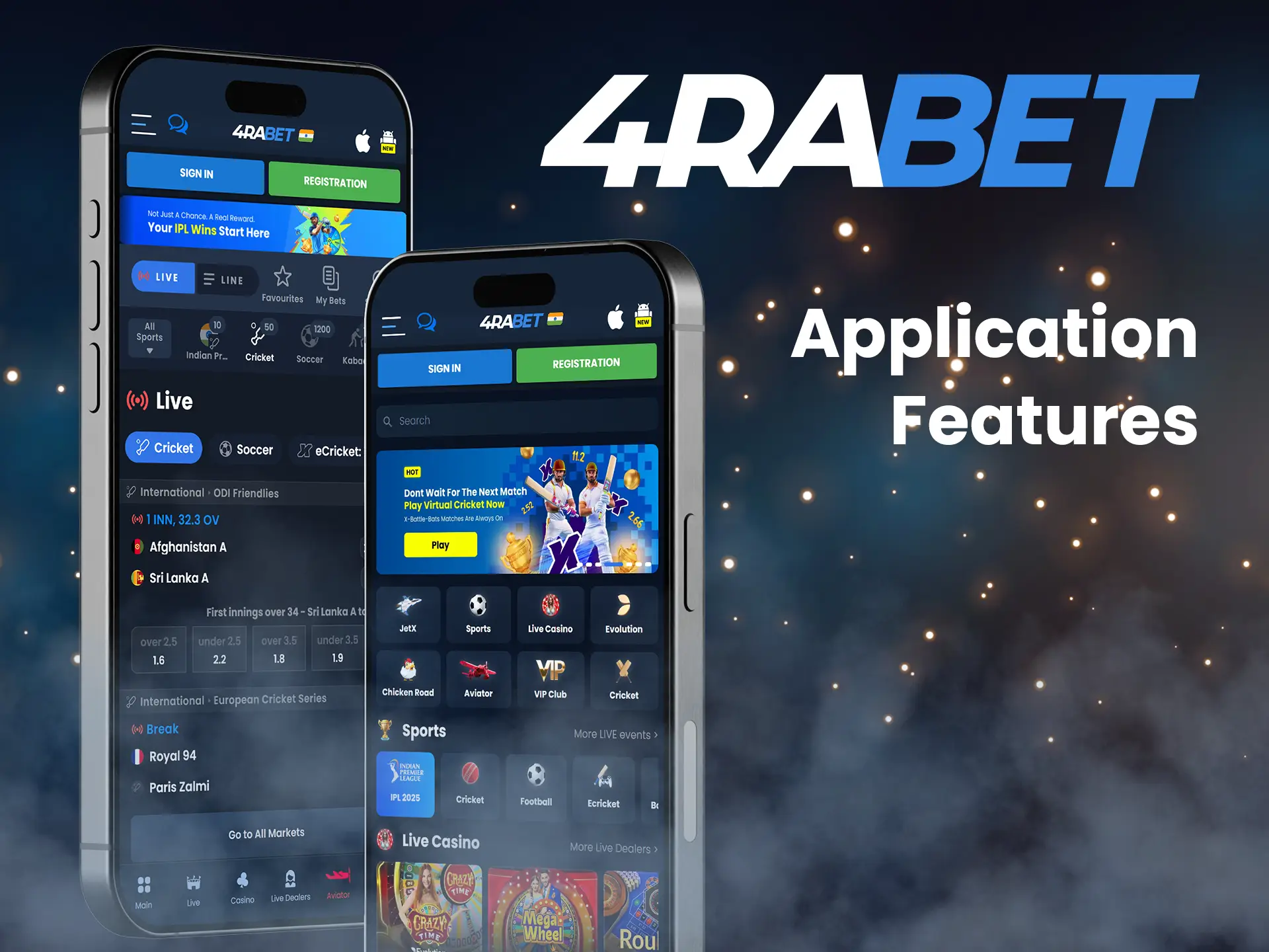 4Rabet app offers easy navigation, stats tracking, quick bets, and alerts.