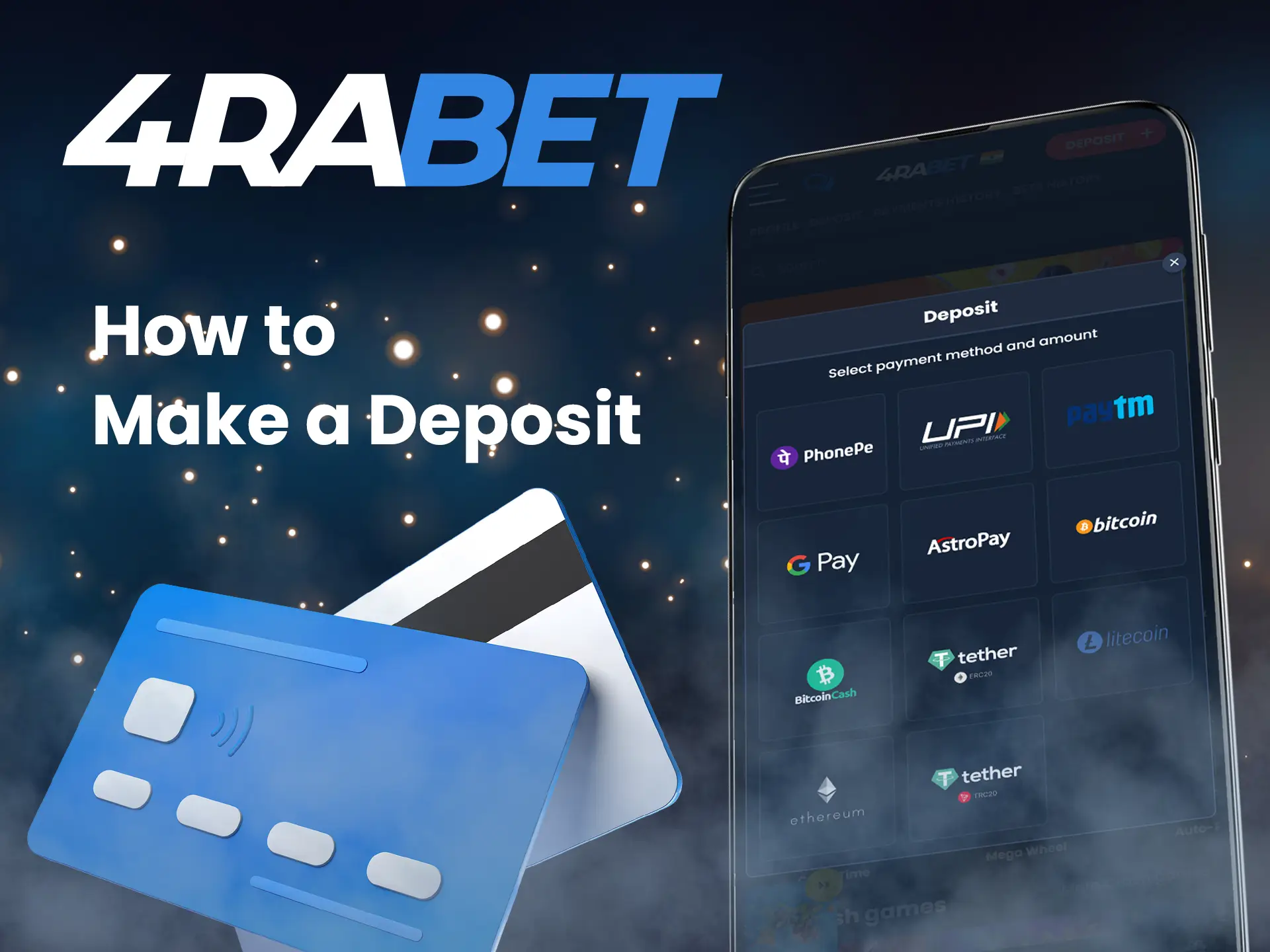 4Rabet provides many quick ways to fund your account.