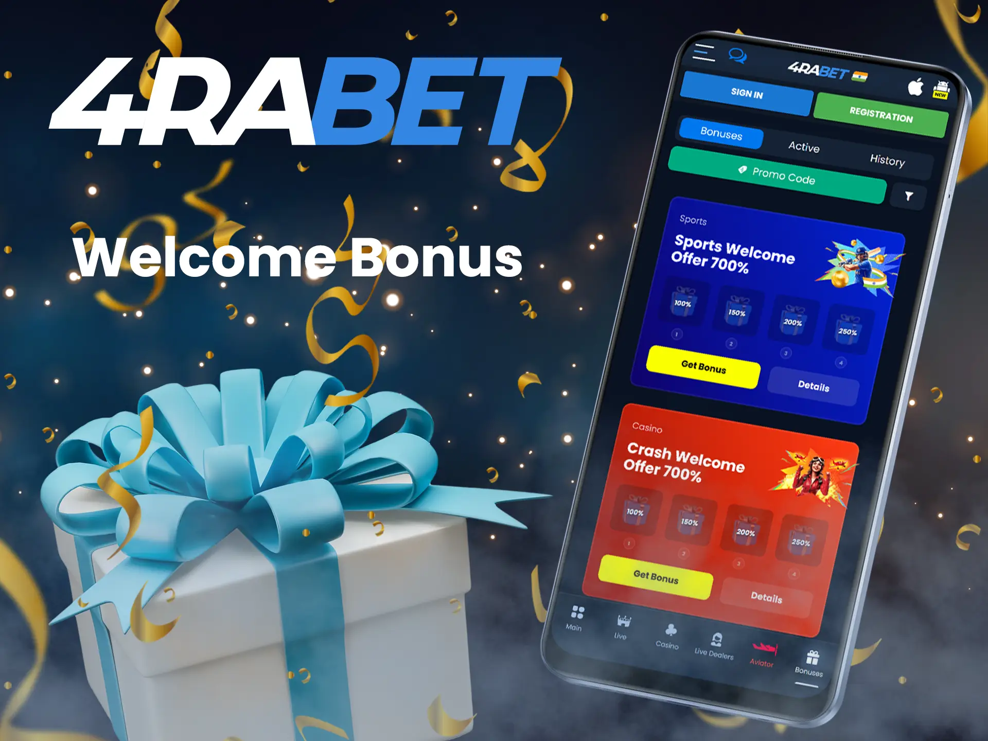 Get 4Rabet welcome bonus for new players.