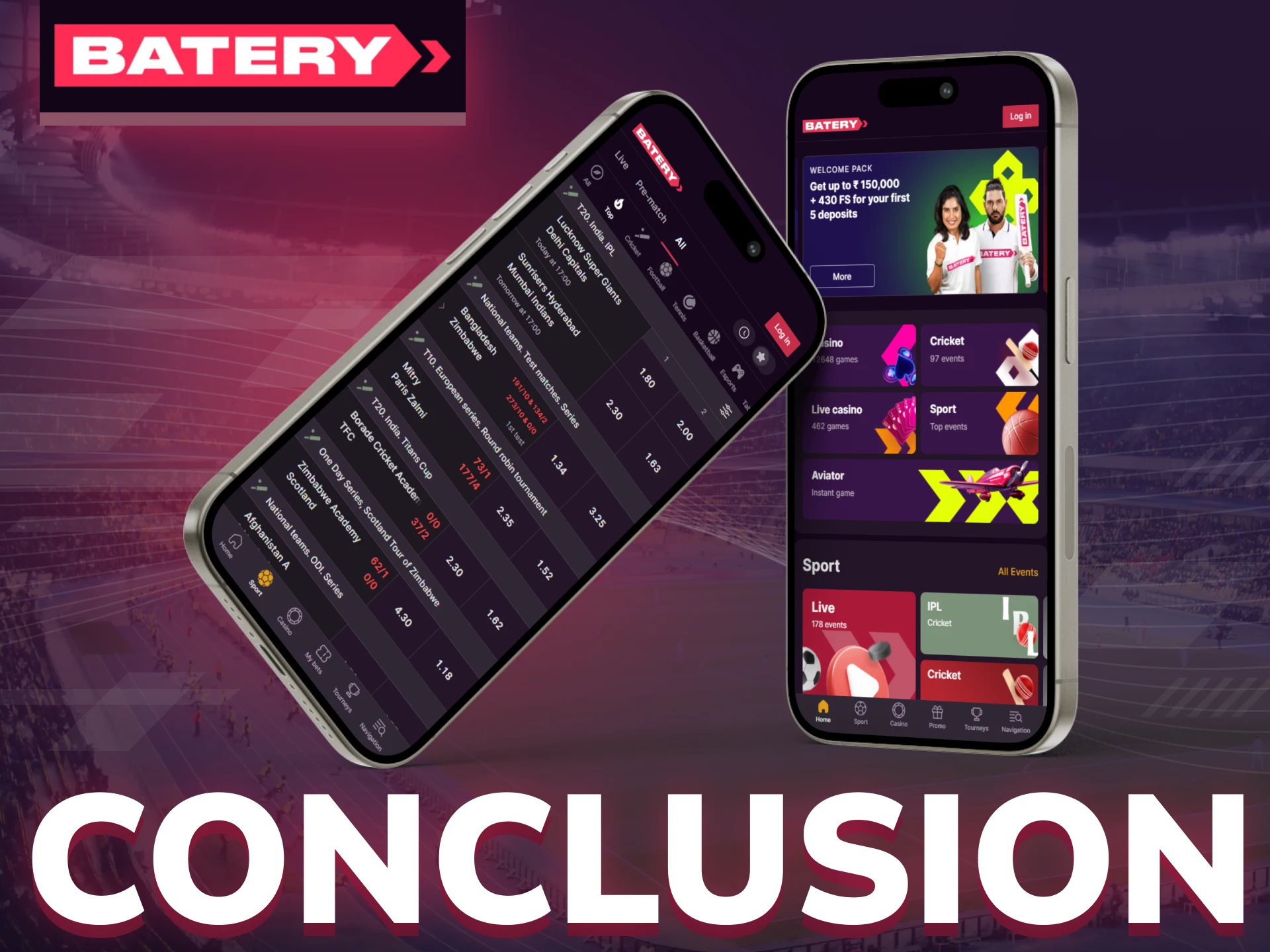Batery app is user-friendly and made for Indian betting enthusiasts.