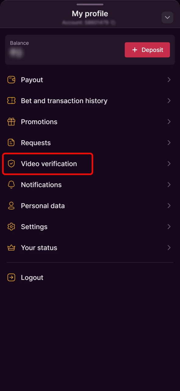 Start the video verification process within the Batery app.