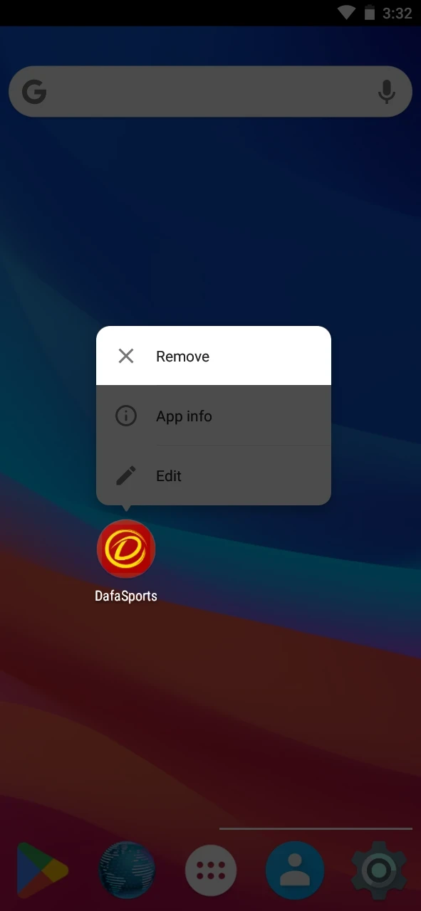 Uninstall the old version of the Dafabet app.