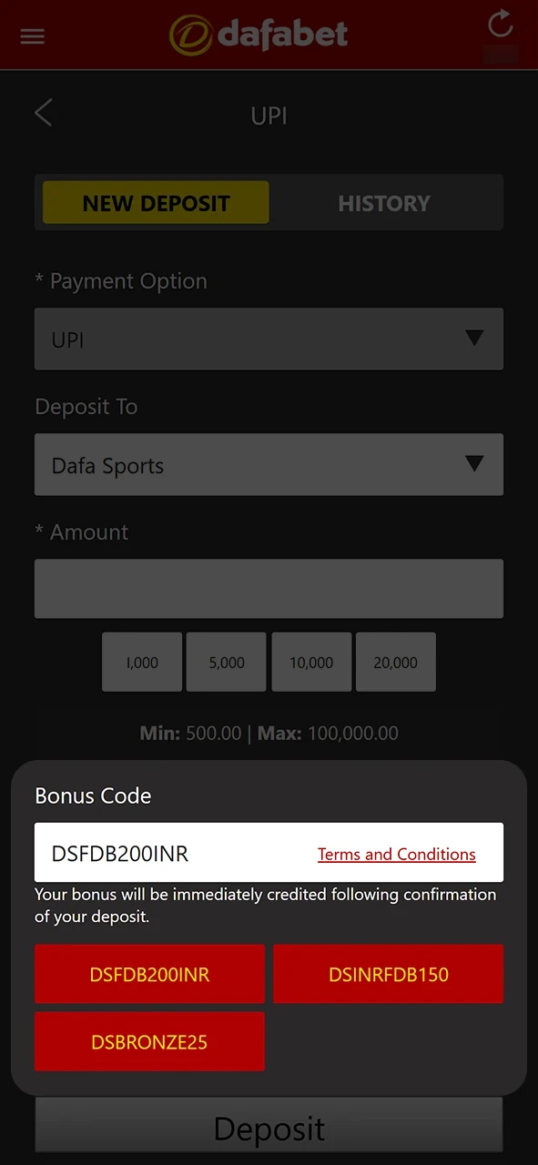 Find out about Dafabet's bonus options.