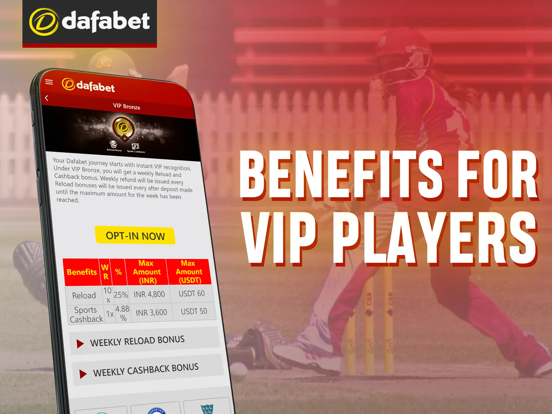 Get increased cricket rewards, priority support, and higher betting limits as a Dafabet VIP player.