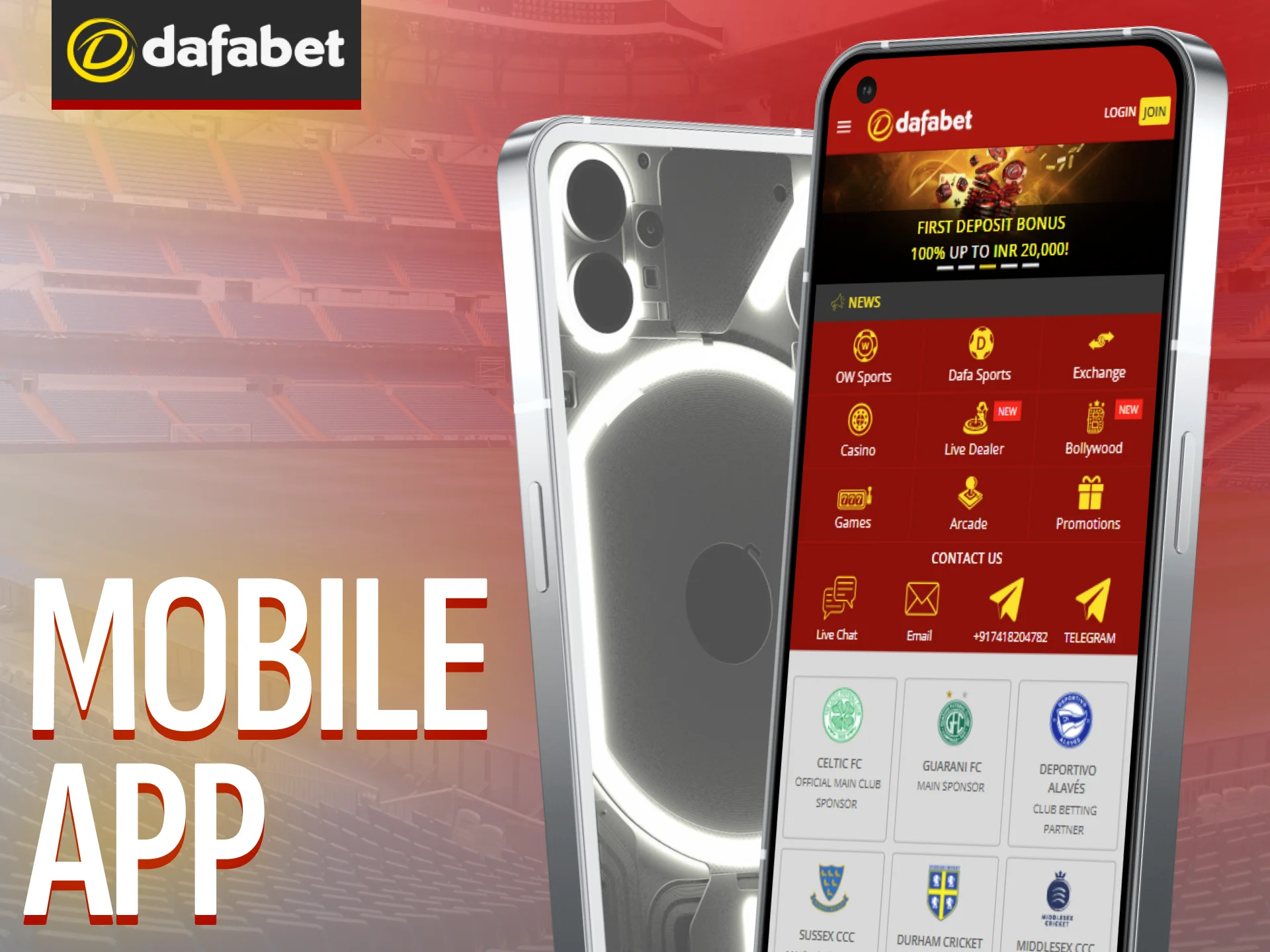 Use the Dafabet Mobile App for fast and secure betting anywhere.