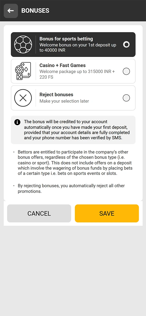 Take advantage of the Melbet signup bonus.