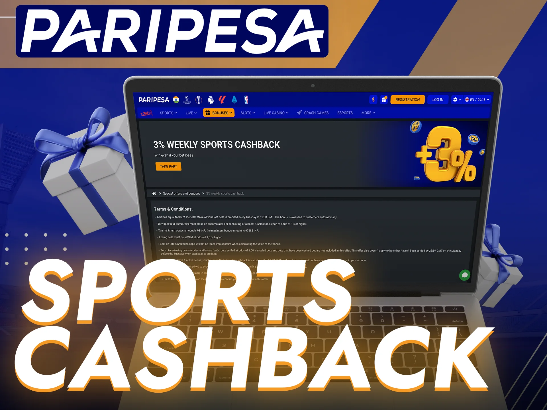 Get your weekly sports cashback now at Paripesa.