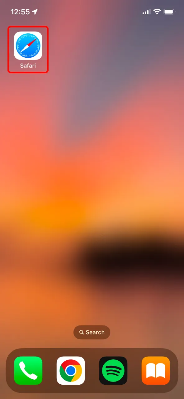 Open your browser to begin installing the Stake app on your iOS device.