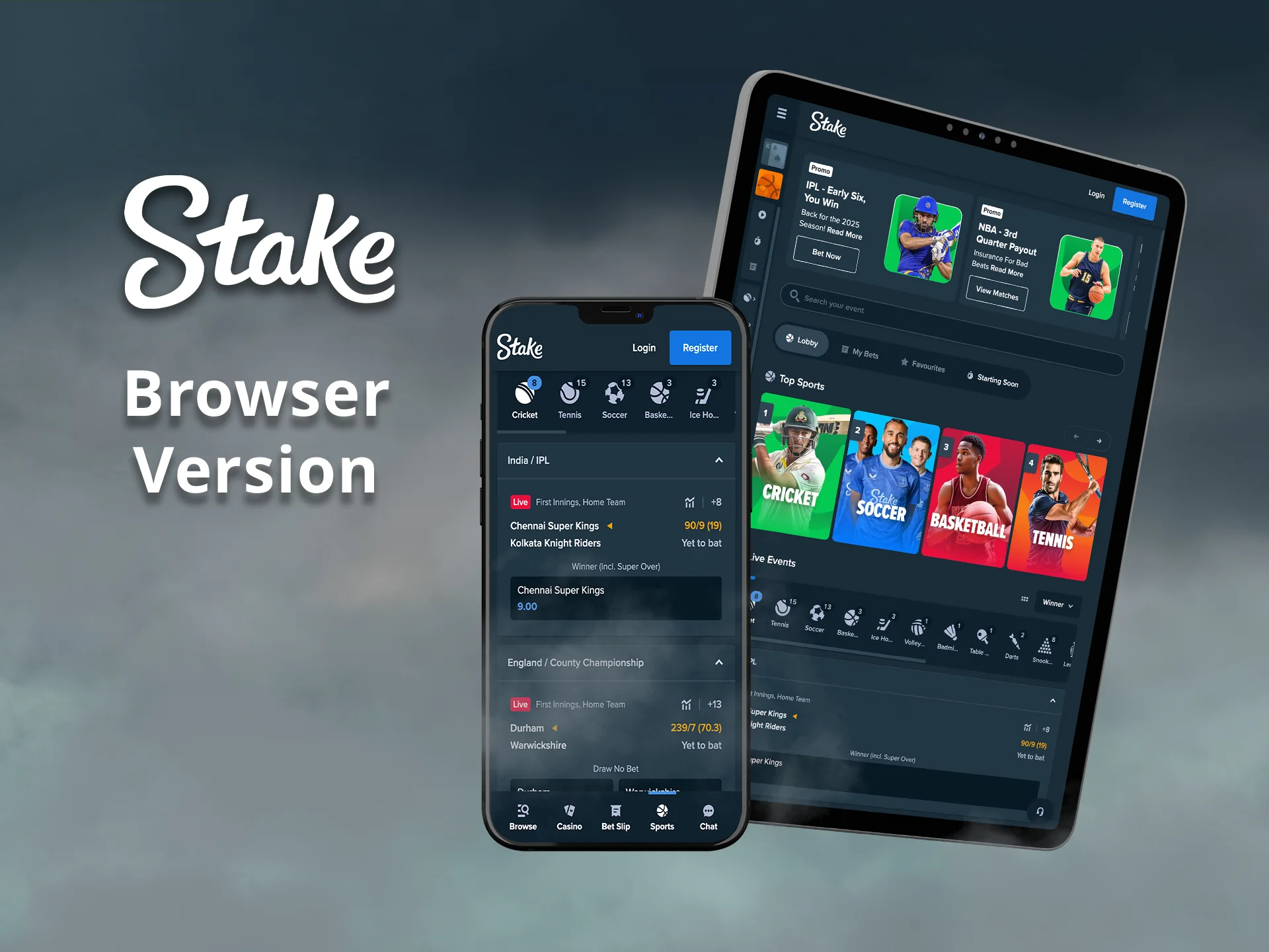 Play instantly in the browser version of Stake casino.