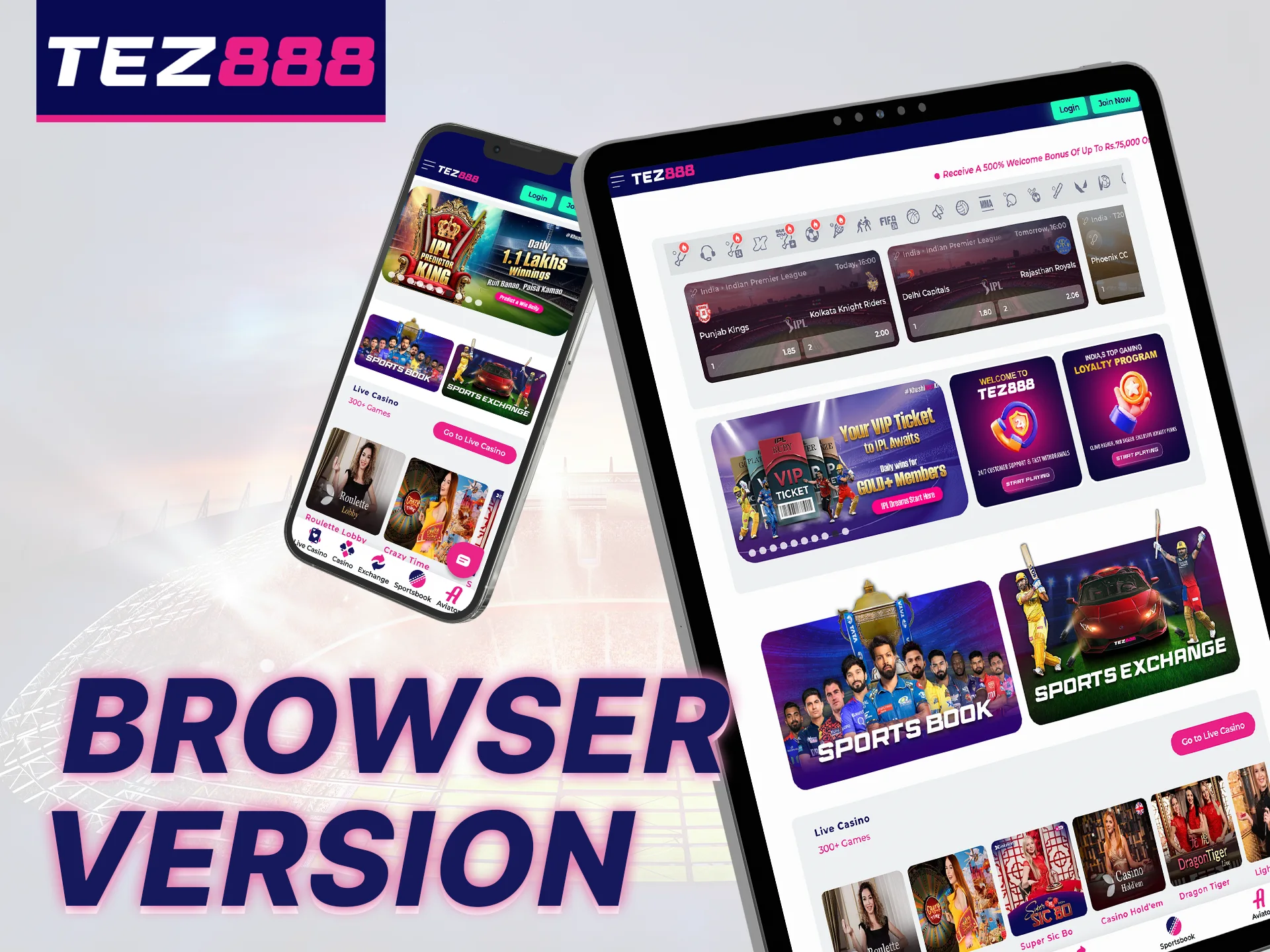 Explore seamless gaming with the browser version of Tez888.