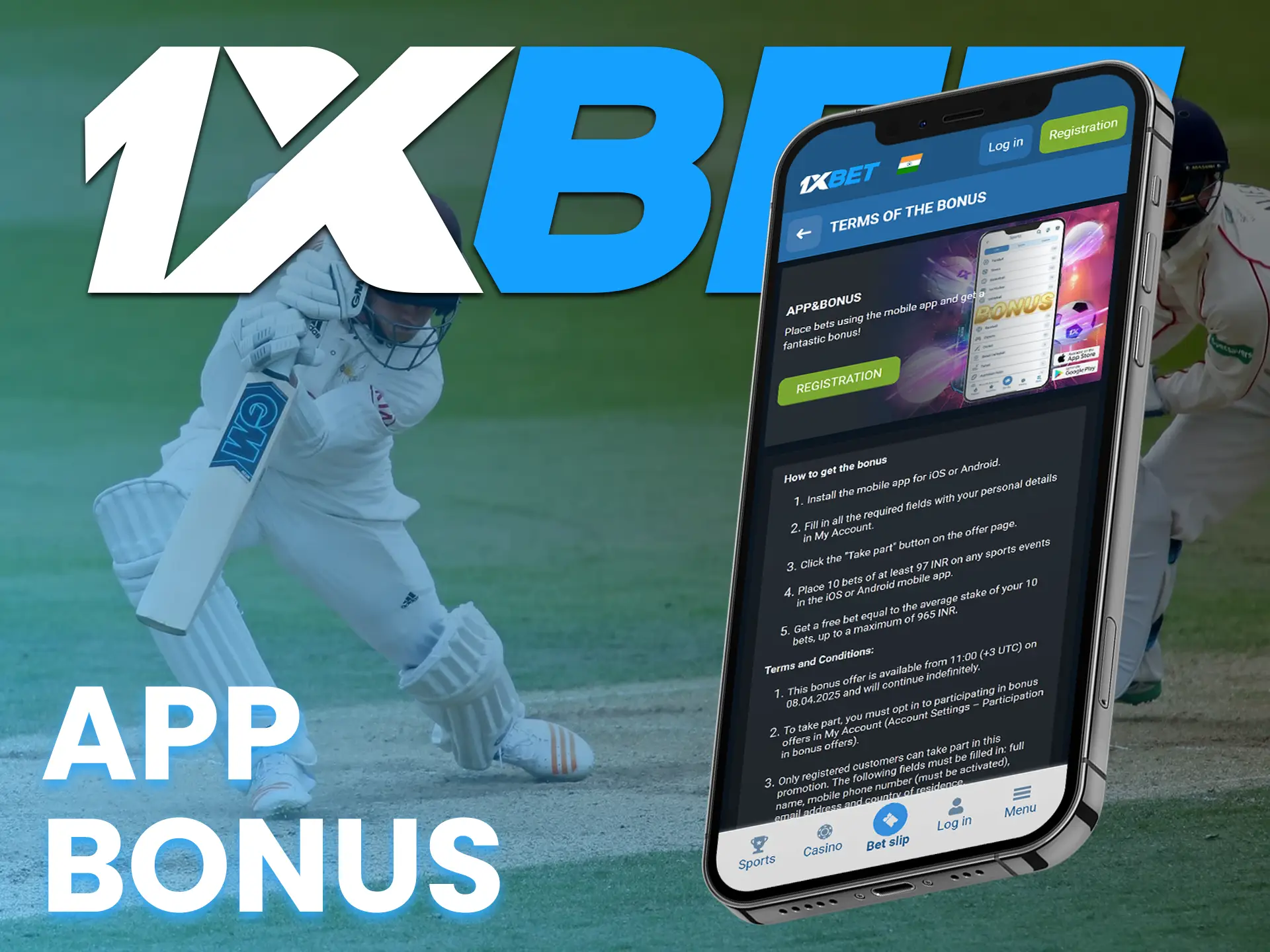 Users of the 1xBet app will get a free bet after 10 bets.