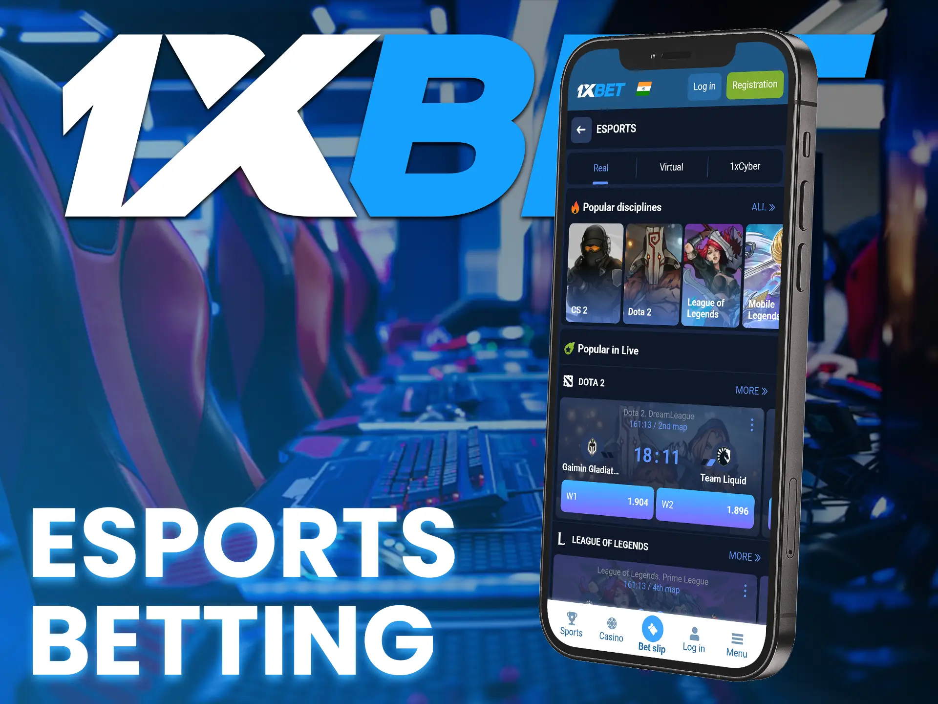 1xBet esports section covers all the top games and tournaments.