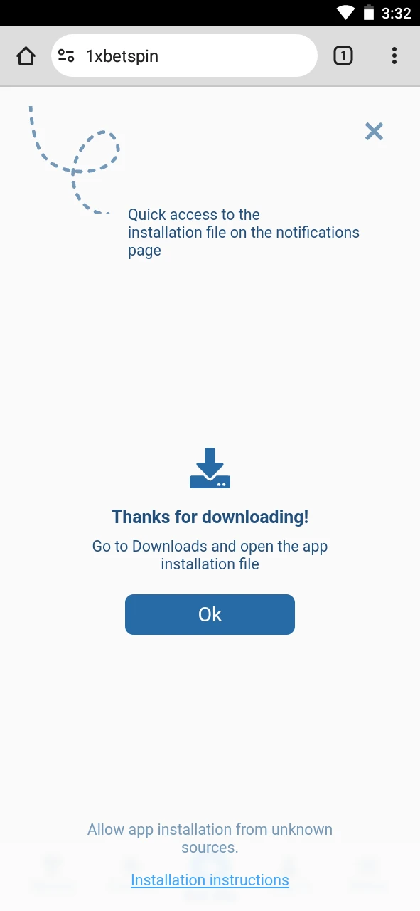 Download the 1xBet app for Android.