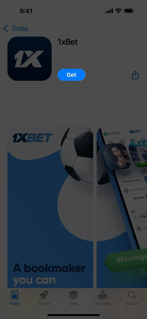 Download the 1xBet apps for iOS from the App Store.