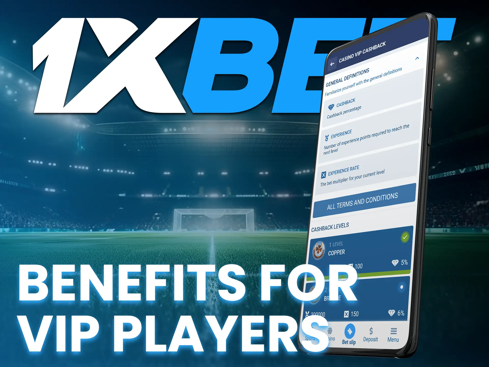 With each VIP level, 1xBet offers more and more benefits.