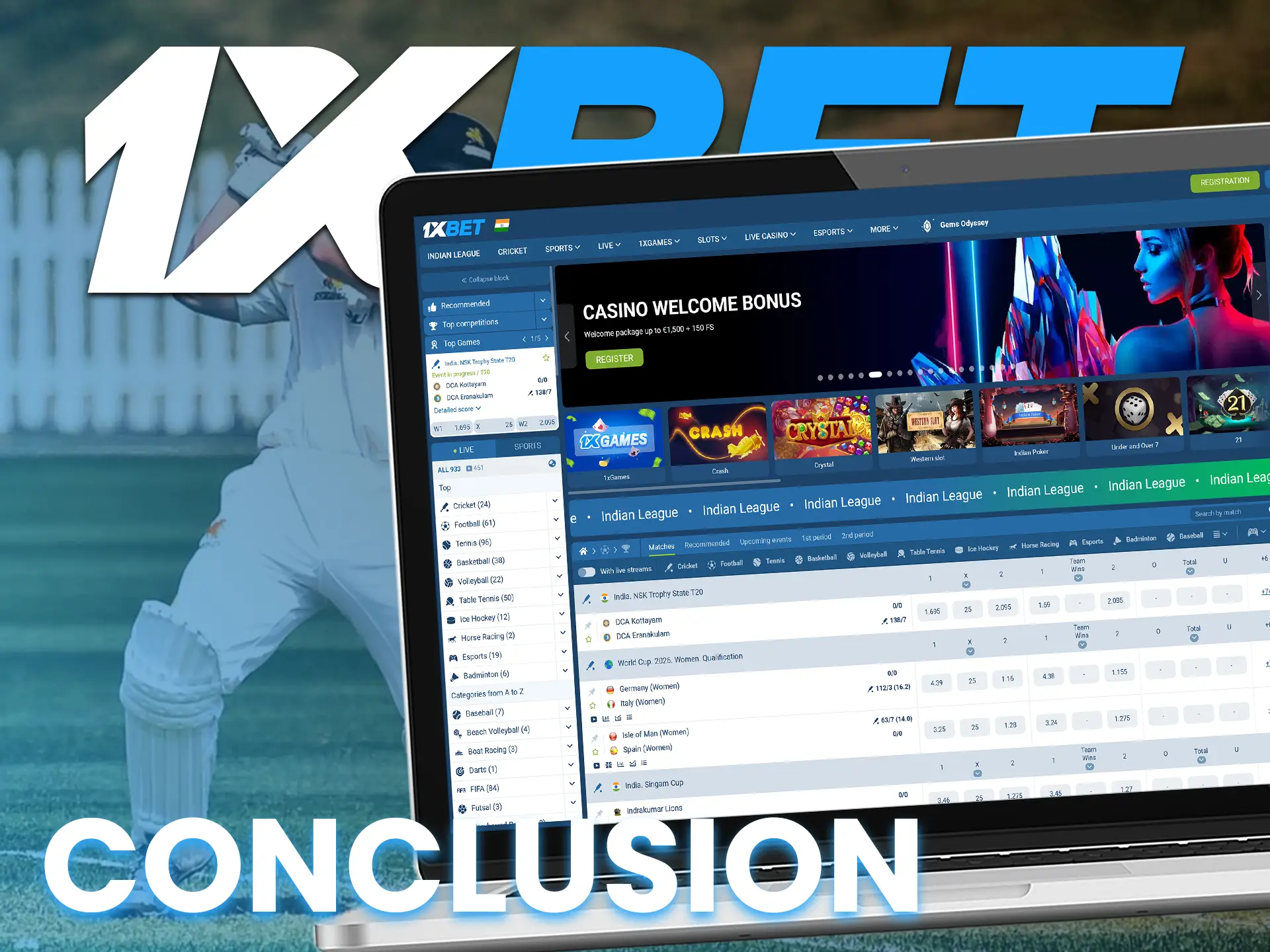 1xBet offers a Hindi version, quick registration, and over 80 payment methods.