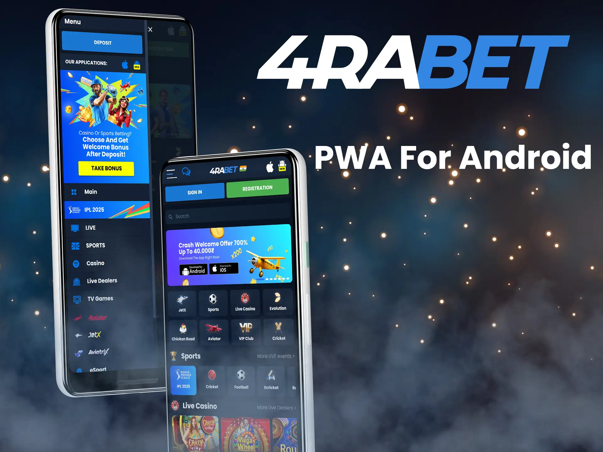 Use the 4Rabet app without downloading.