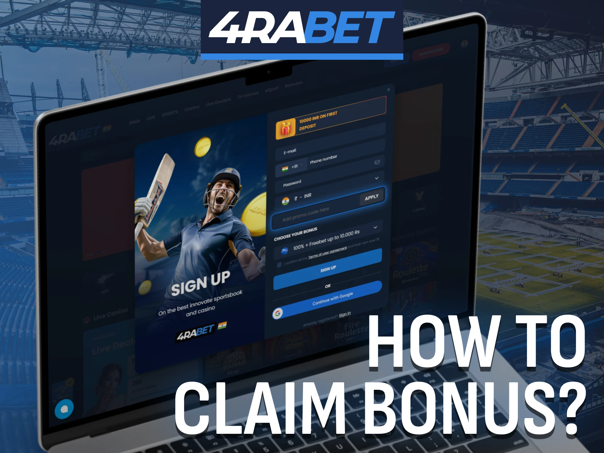 Learn how to claim the 4Rabet bonus with a few simple steps.