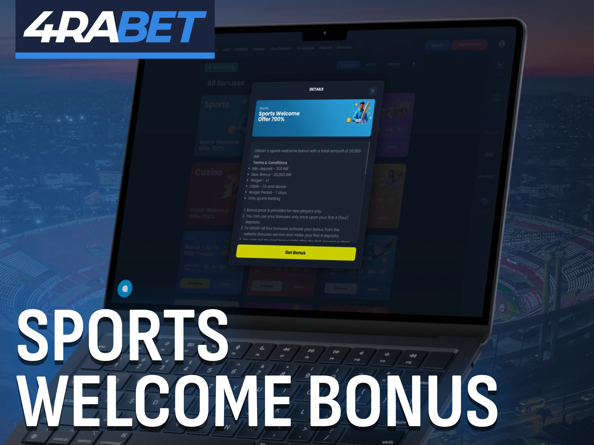 The 4Rabet sports welcome bonus boosts your first deposit instantly.