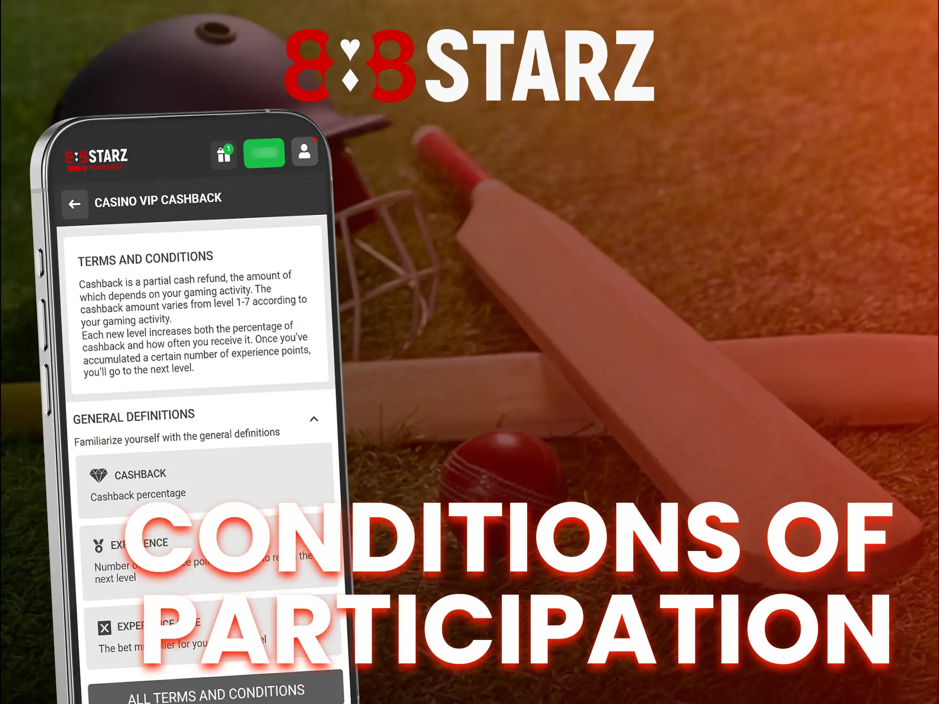 Bet regularly at 888Starz and increase your VIP level.