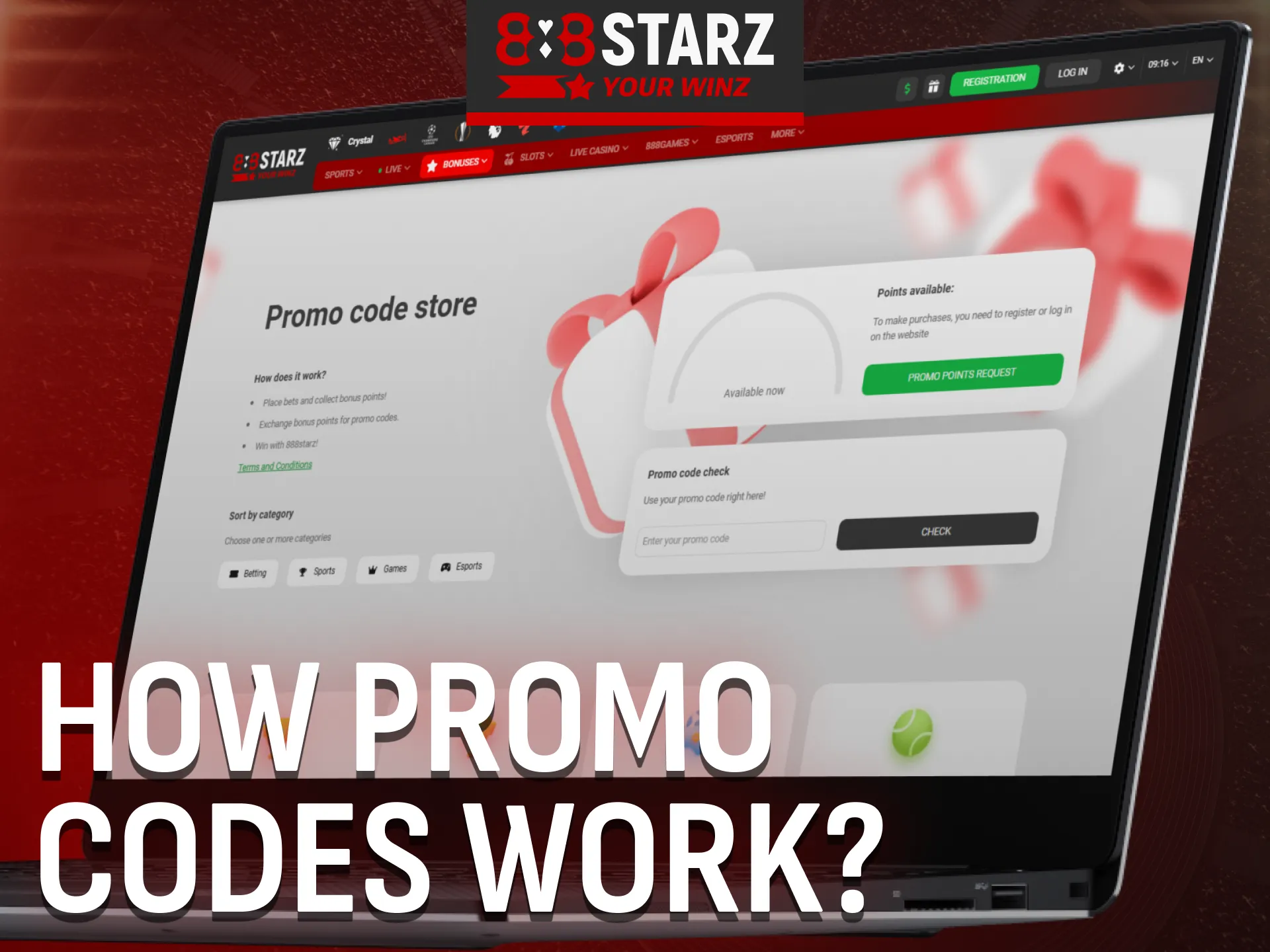 888Starz promo codes activate special sports or casino rewards.