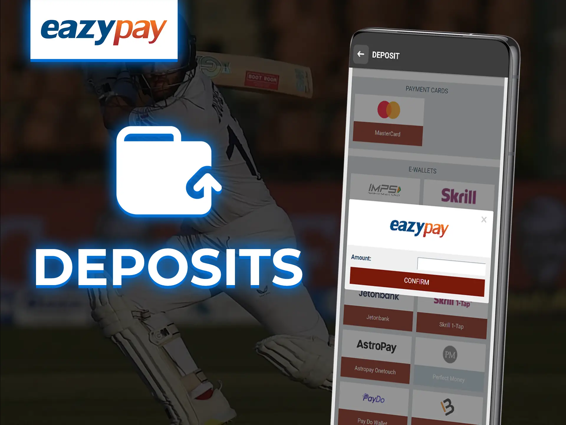Fund your betting account instantly by linking EazyPay.