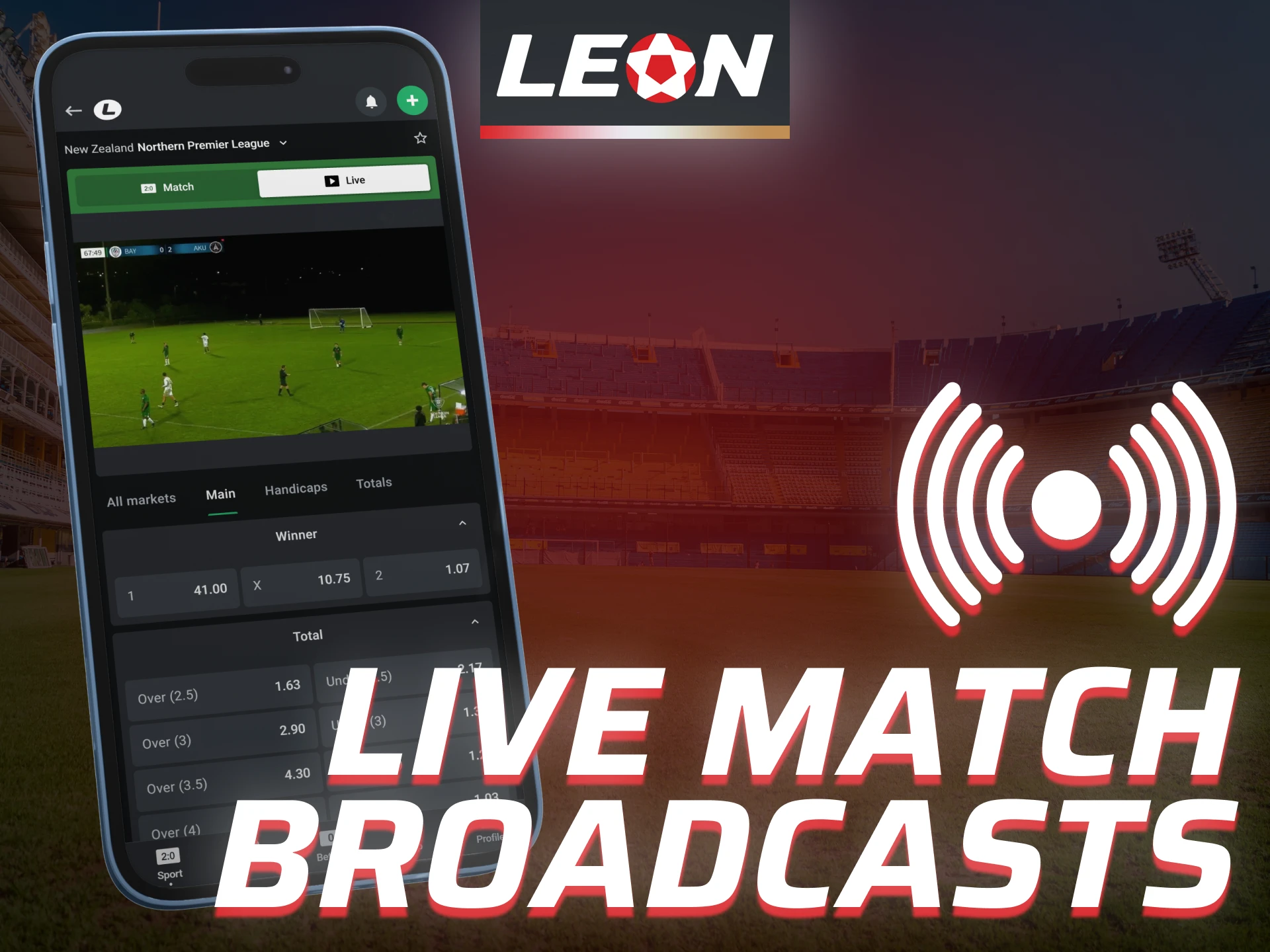 Watch live match streams with the Leon Bet app for cricket.
