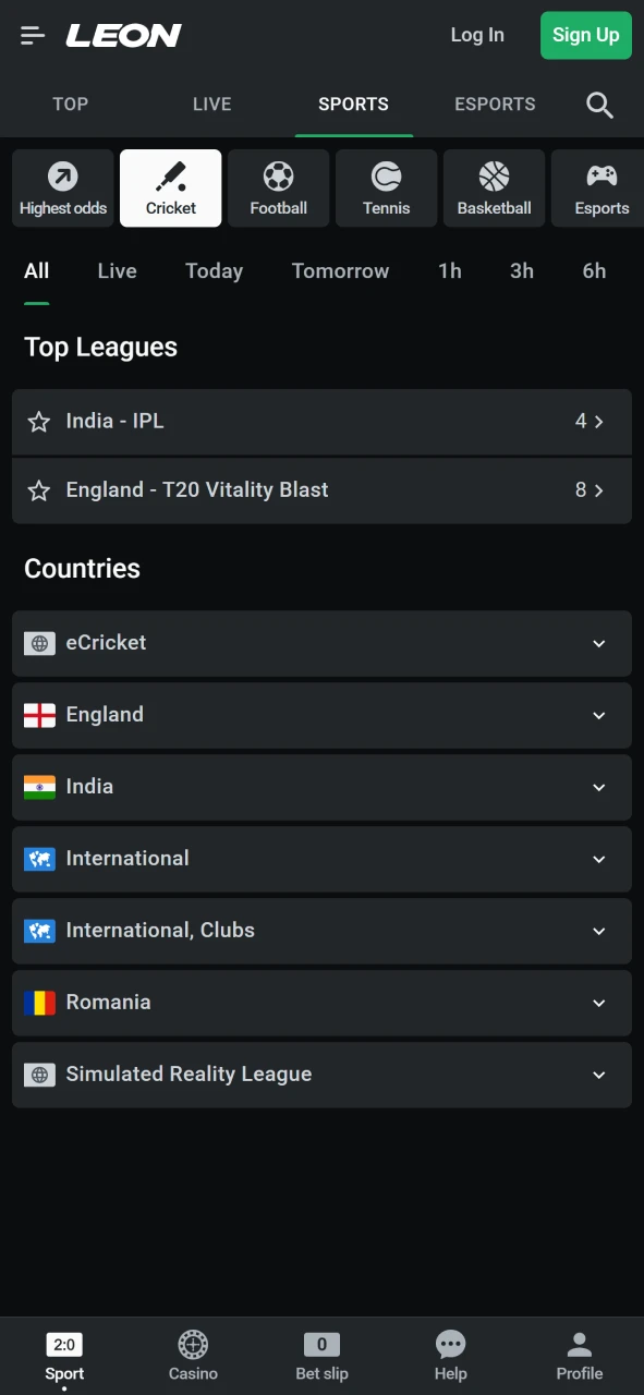 Bet on cricket matches with the Leon Bet app and win real money.