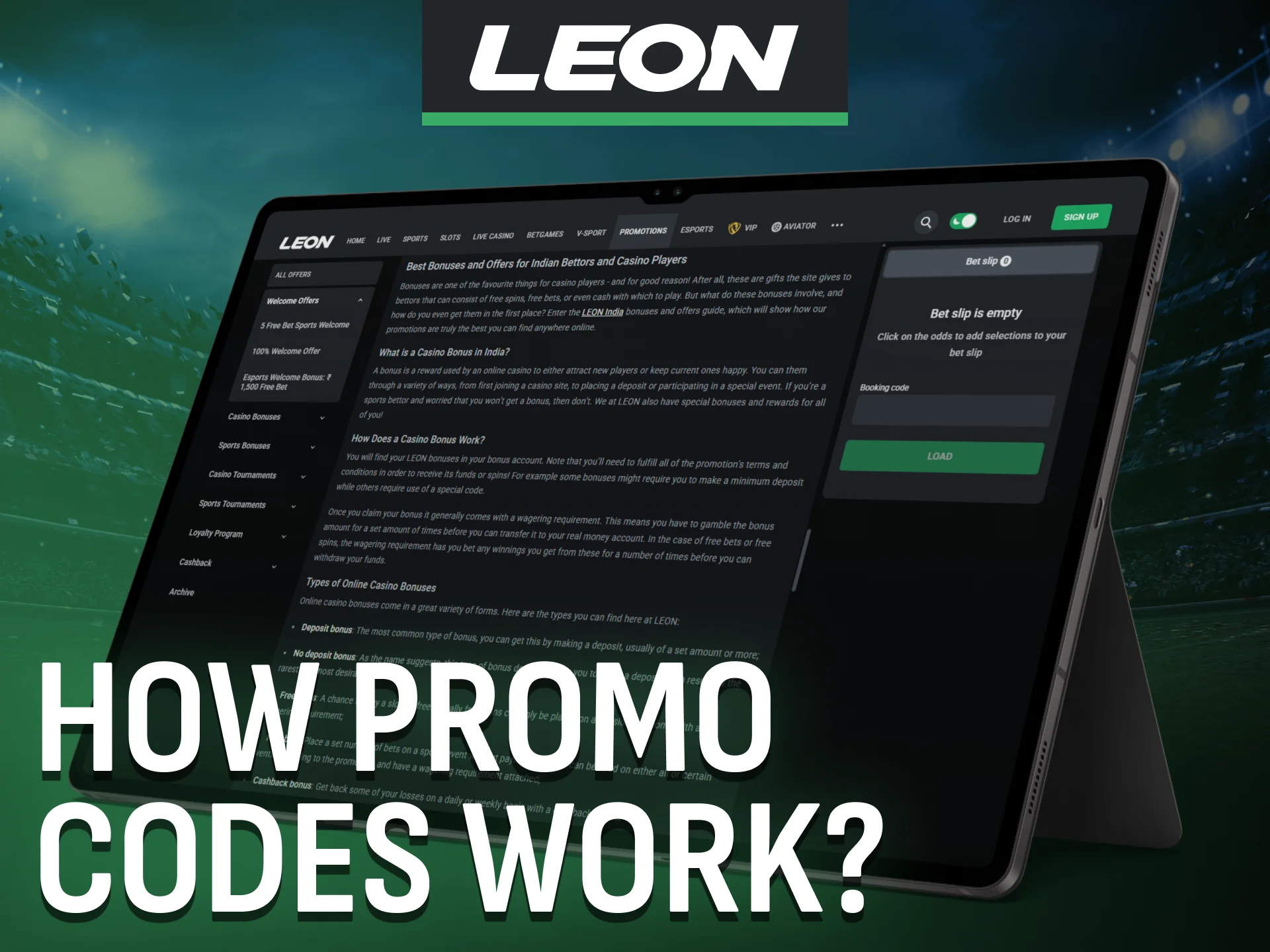 Understand how promo codes can increase your balance at Leon Bet.