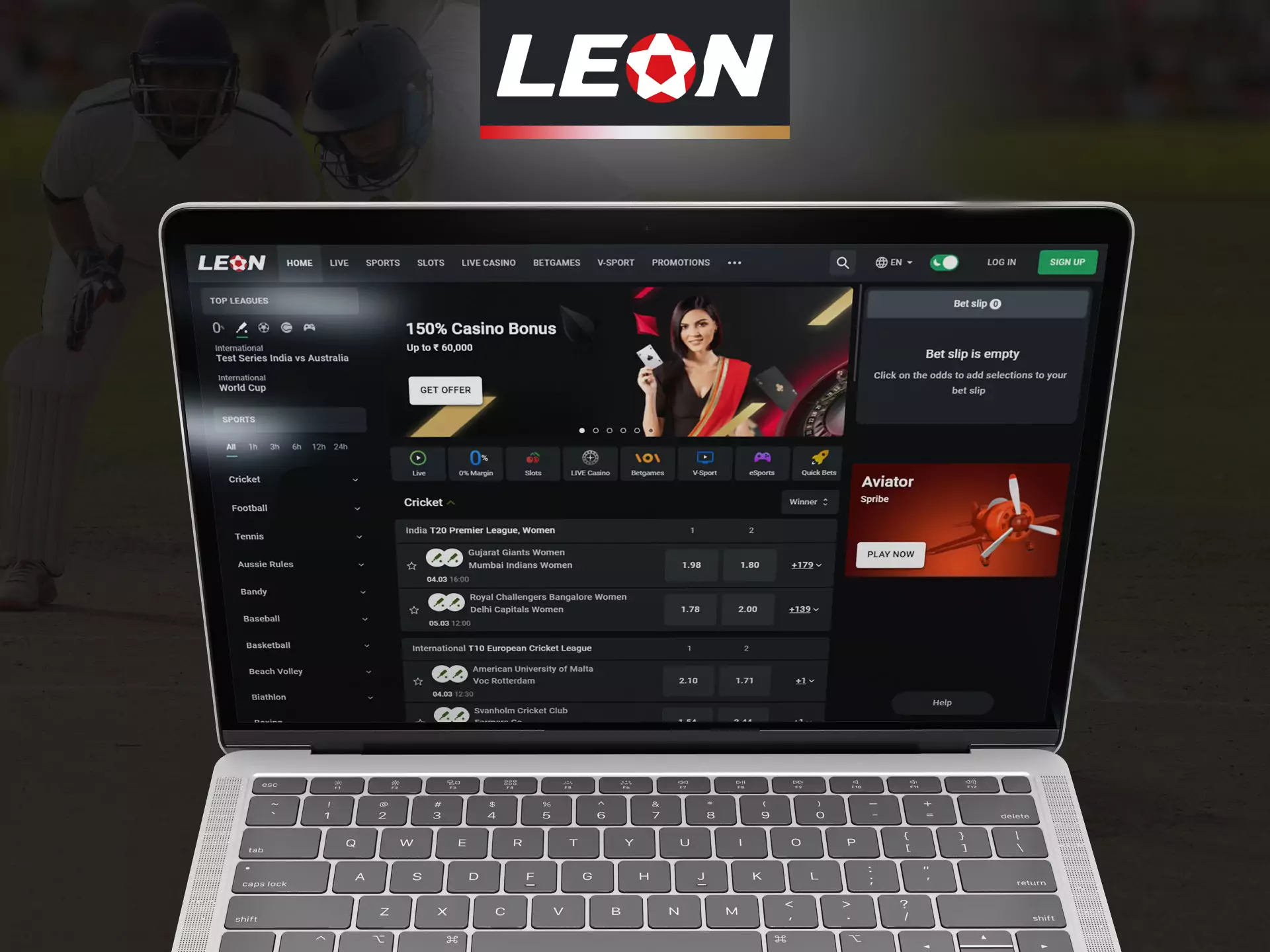 With Leonbet you can easily place bets and play casino games directly on your browser.