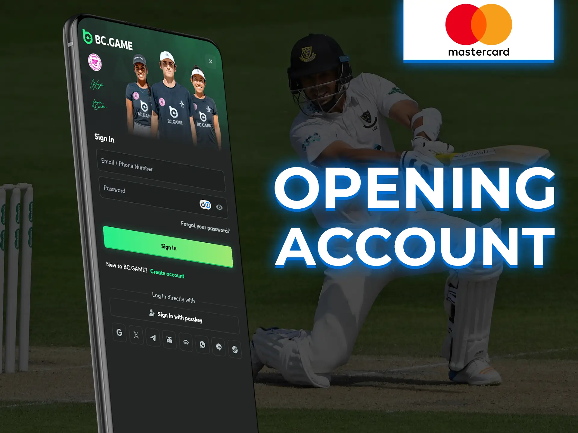 Get a Mastercard bank card to link it to your betting account.
