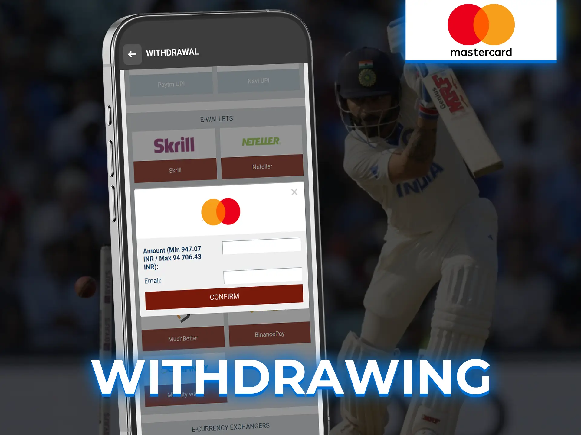 Before Mastercard withdrawing, you must verify your identity on betting sites.
