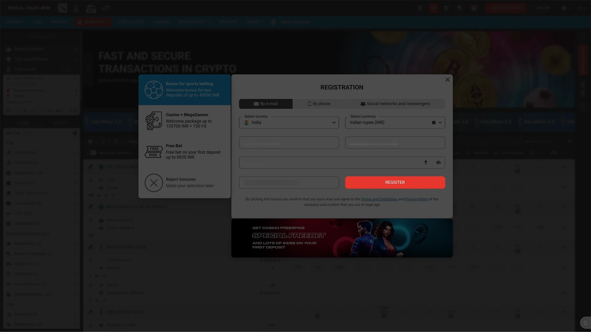 Confirm your details and complete your Megapari registration.