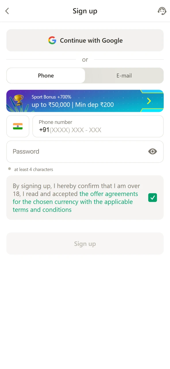 Register your account at Parimatch and start betting in India.