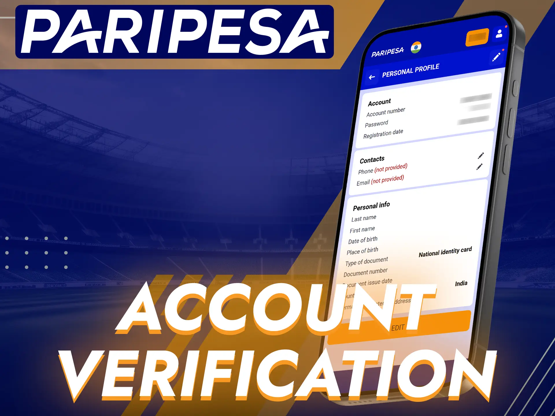 Verify your Paripesa account to ensure security.