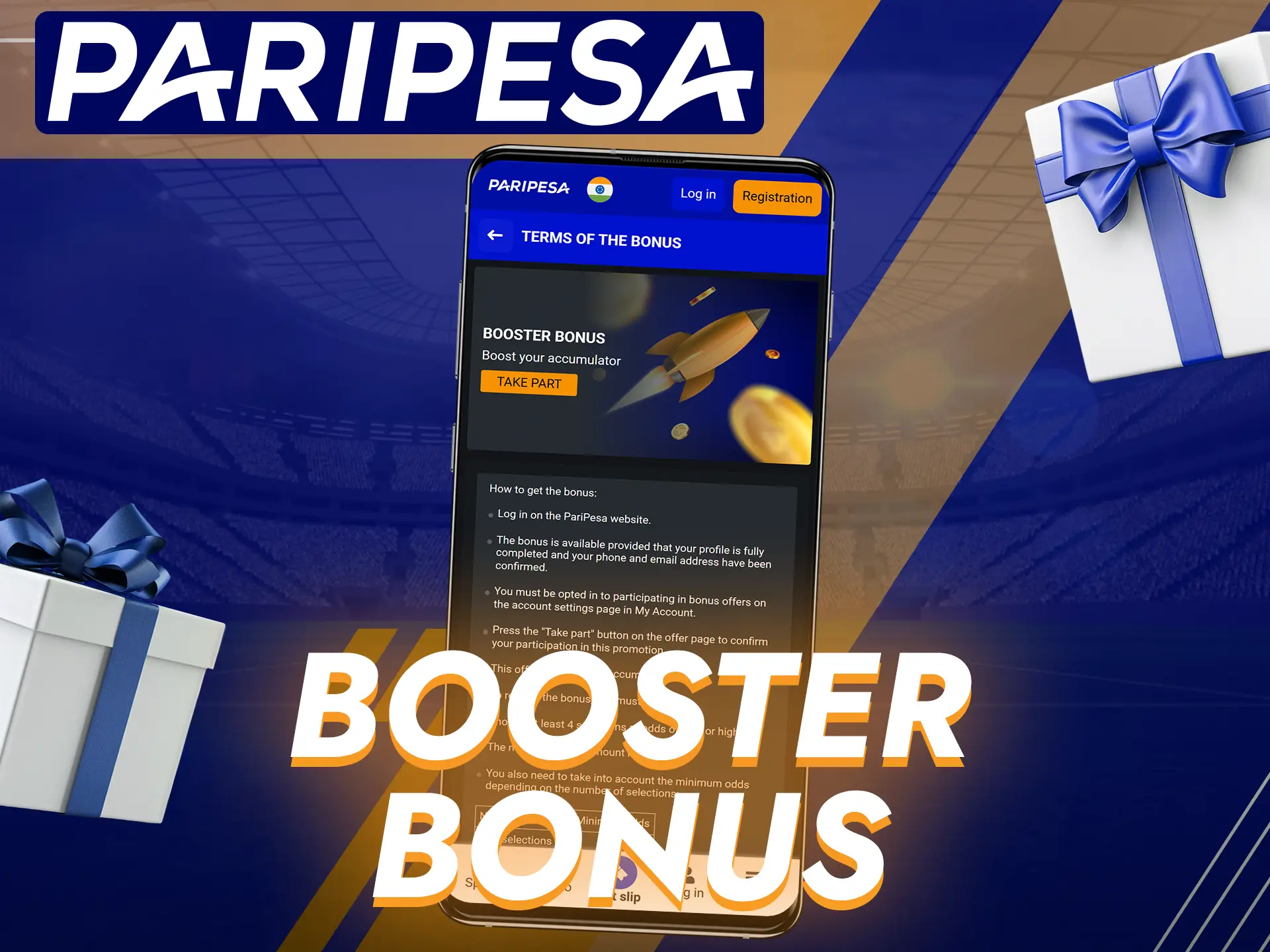 A booster bonus for accumulator bets is available on the Paripesa app.