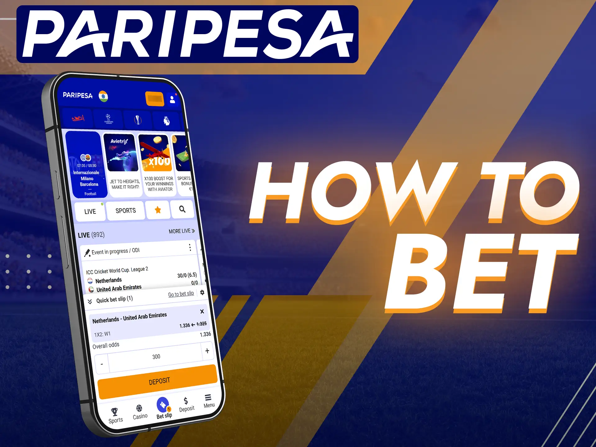 Learn how to bet in the Paripesa app.