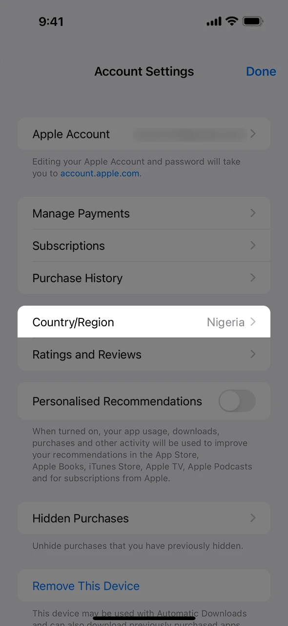 Change the region in the App Store settings.