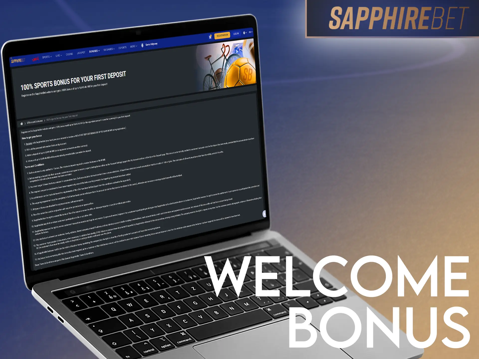 Get a welcome bonus from SapphireBet on your first deposit.