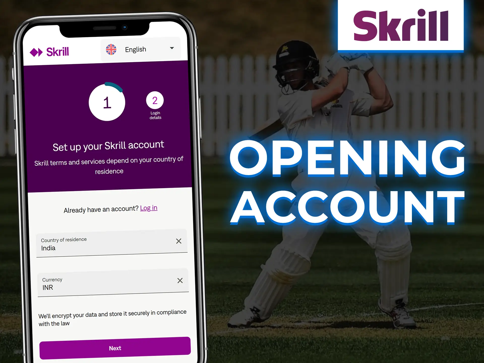 Sign up for Skrill on their website or app.