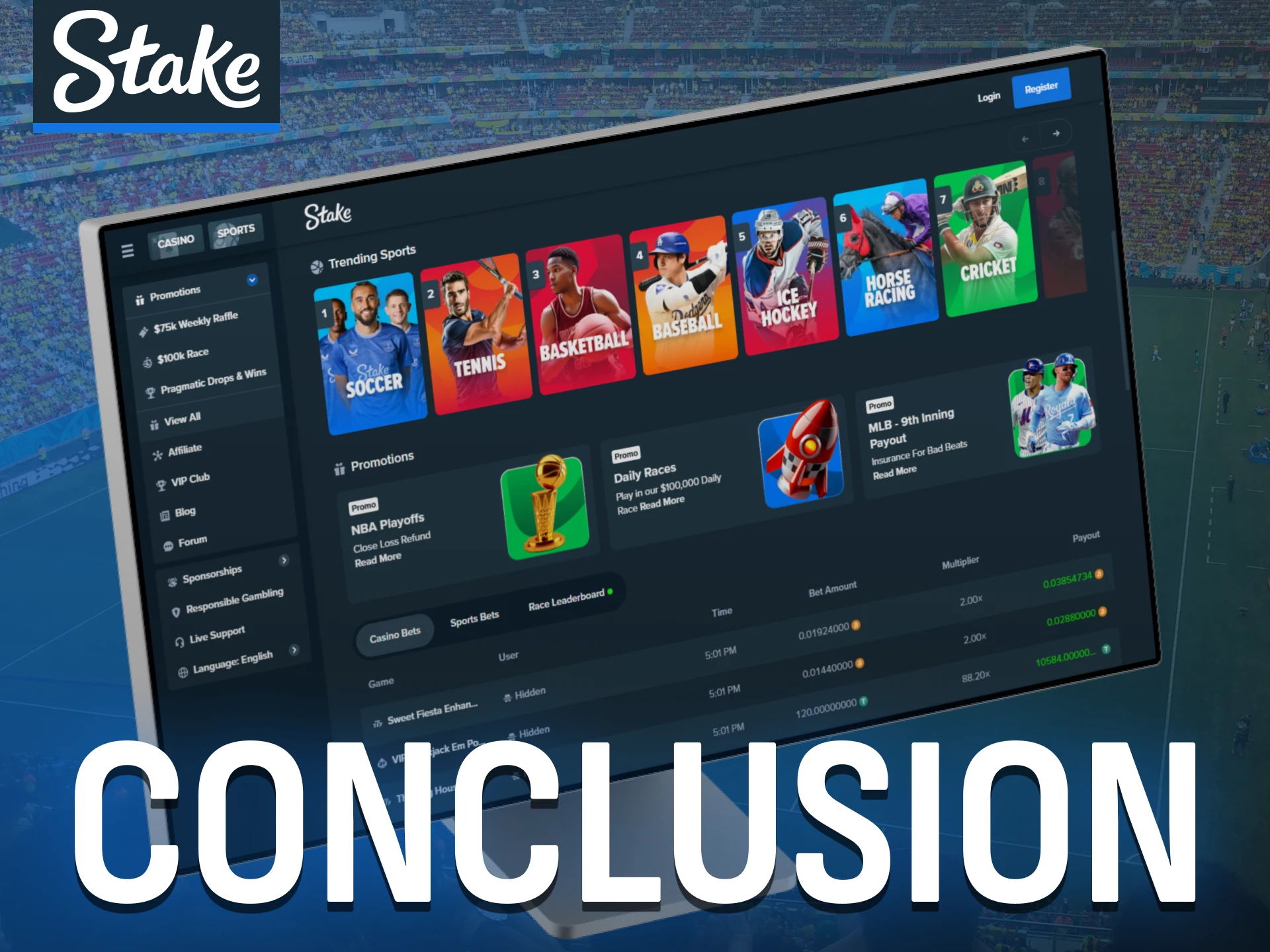 In conclusion, Stake offers strong bonuses for players in India.
