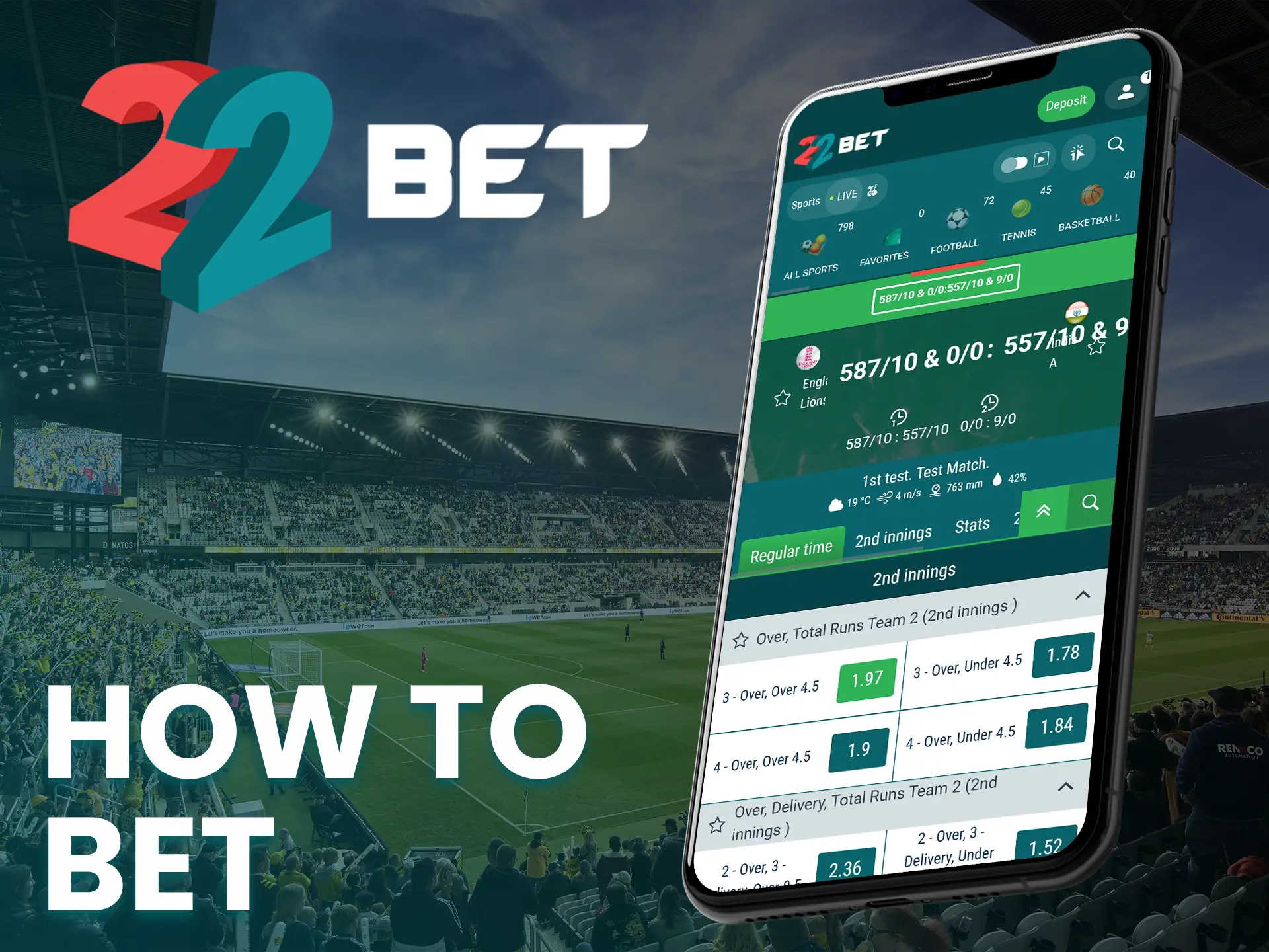 Learn how to bet on sports on the 22Bet app.